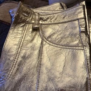 Zadig & Voltaire Poete Gold Foil Leather Pant 36